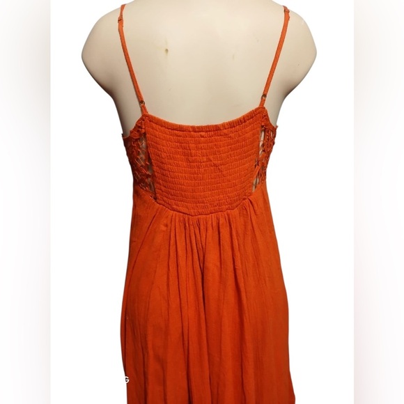 Free People Vibrant Orange Backless Dress - Picture 10 of 12